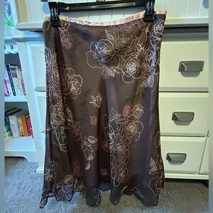Apt. 9 Brown Floral Midi Skirt